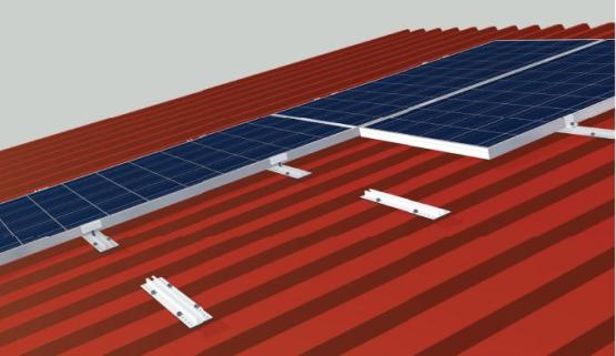 Solarmodul Alu Halterung Schiene & Klemmsteine PV Befestigungsschiene Vertikal 